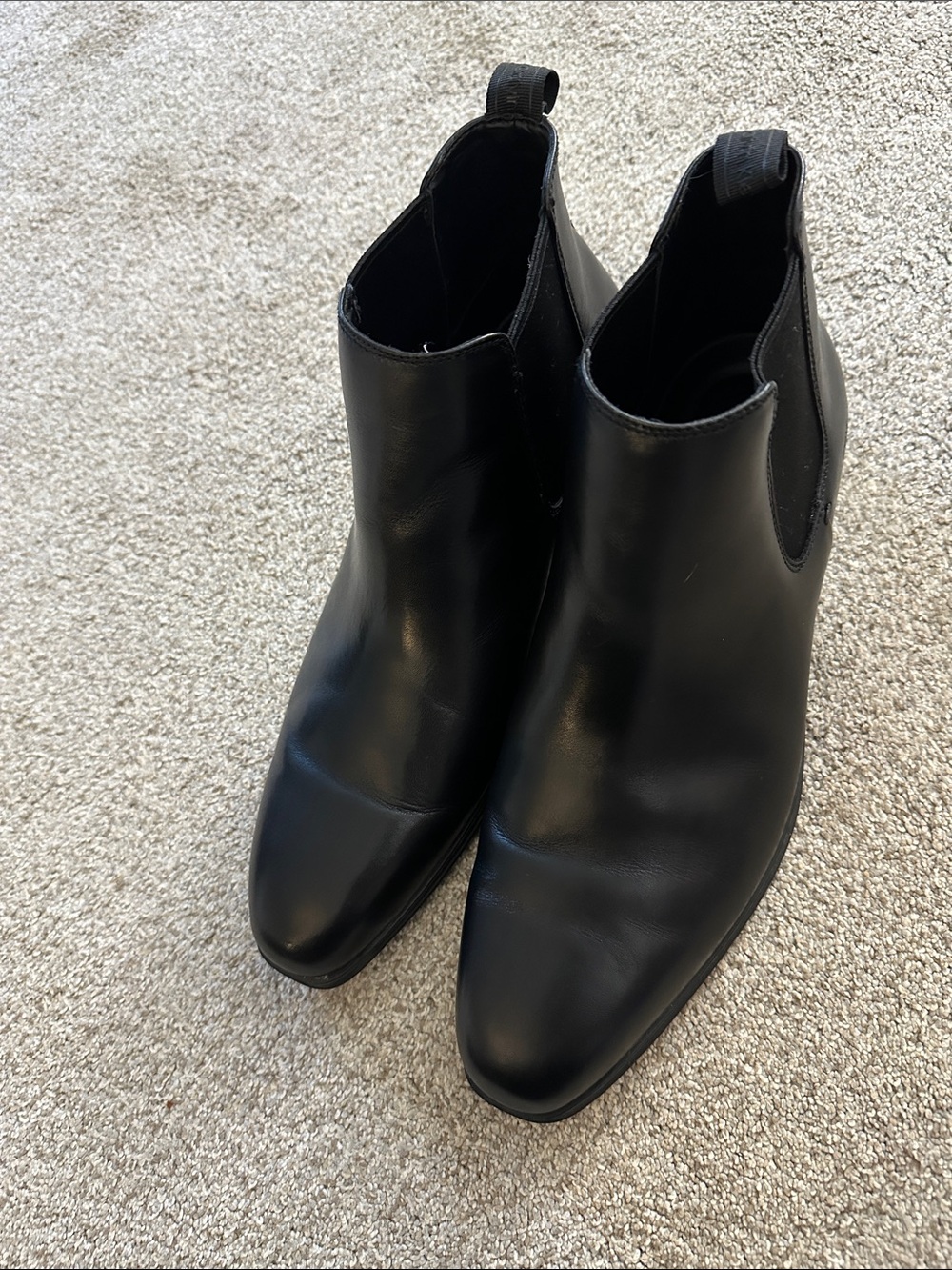 Men’s Calvin Klein Black Chelsea Ankle Boots - Sleek Leather Slip-On size 10